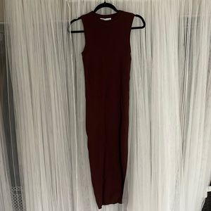 Zara brown ribbed mid dress 🥰